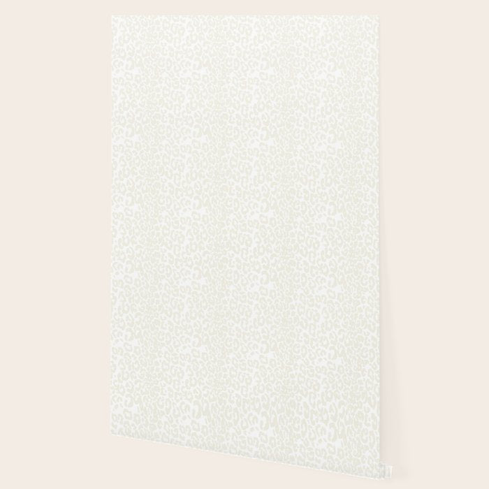 Antique White Leopard Print on White Wallpaper Gallery Image 2