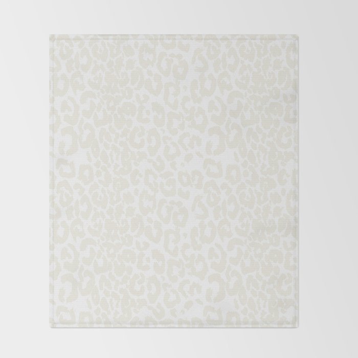 Antique White Leopard Print on White Throw Blanket Gallery Image 2