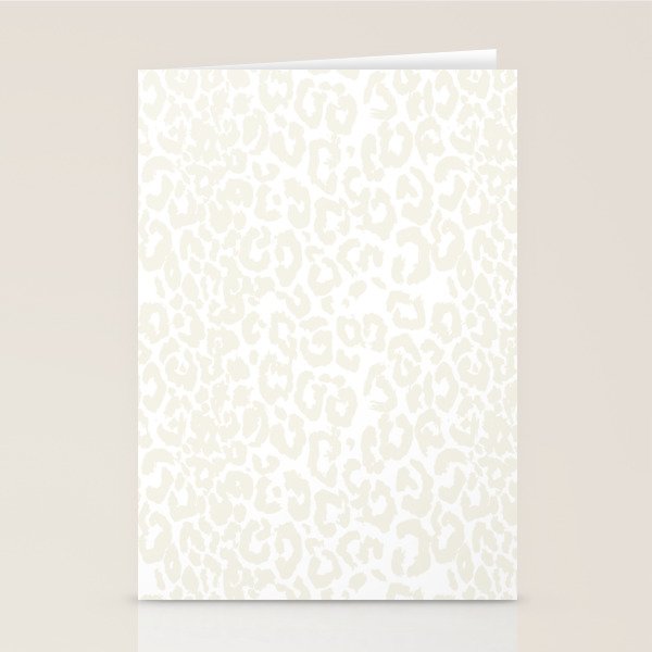 Antique White Leopard Print on White Stationery Card Gallery Image 1