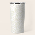 Antique White Leopard Print on White Travel Mug Gallery Image 1
