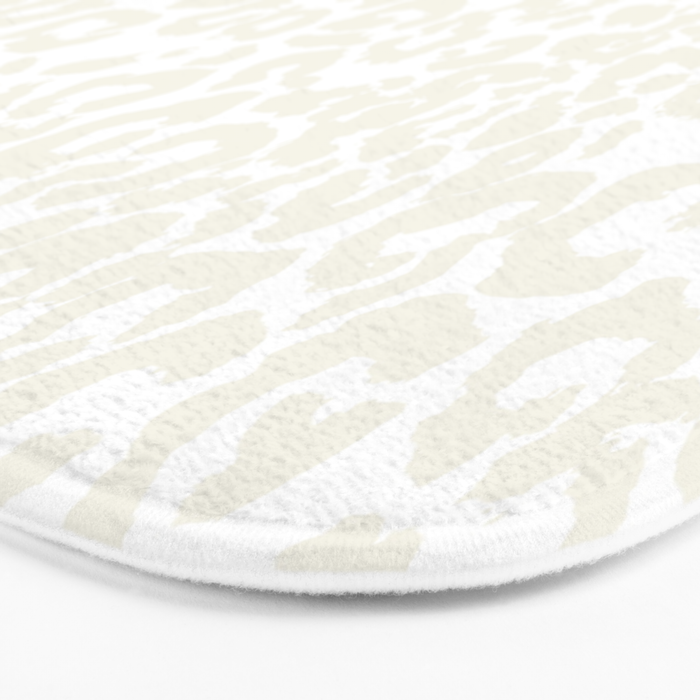 Antique White Leopard Print on White Bath Mat Gallery Image 3