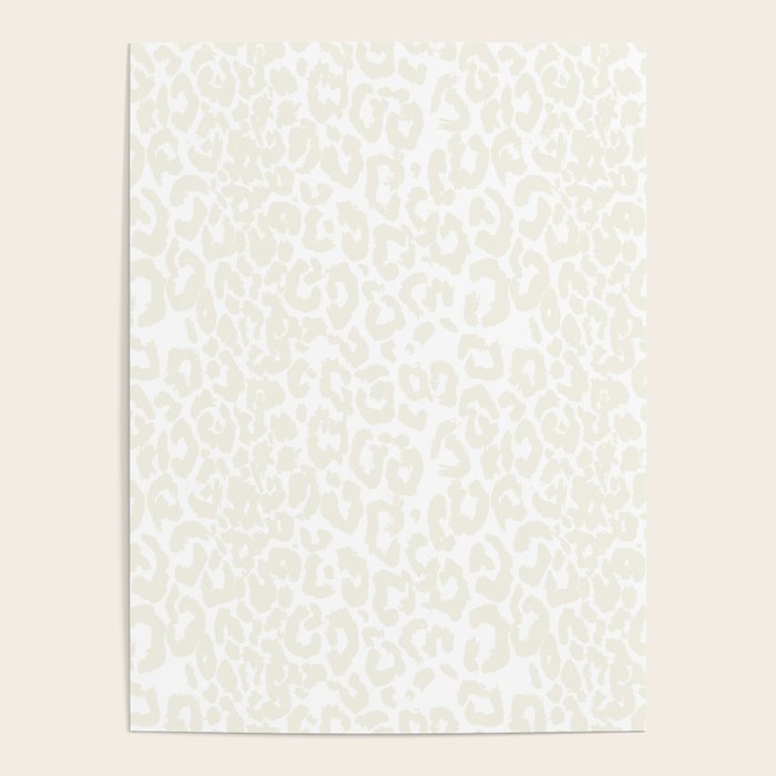 Antique White Leopard Print on White Poster Gallery Image 4
