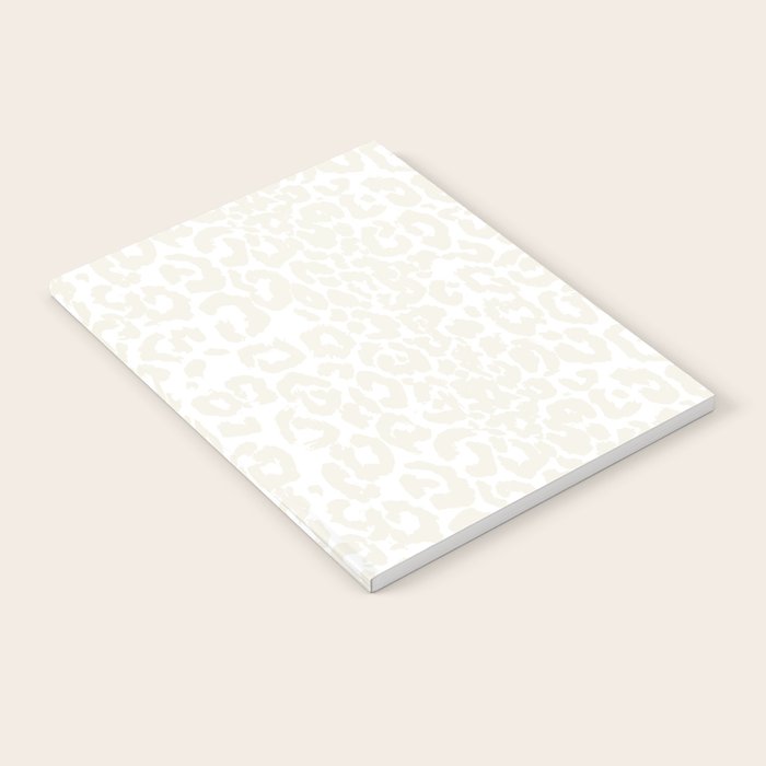 Antique White Leopard Print on White Notebook Gallery Image 2