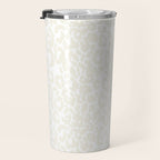 Antique White Leopard Print on White Travel Mug Gallery Image 3
