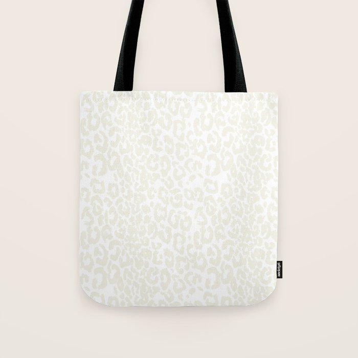 Antique White Leopard Print on White Tote Bag Gallery Image 1