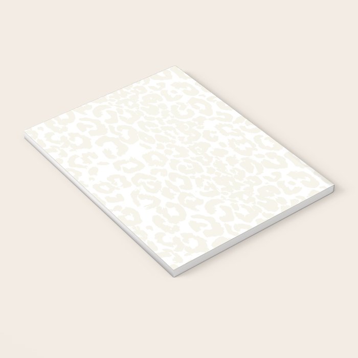 Antique White Leopard Print on White Notebook Gallery Image 3
