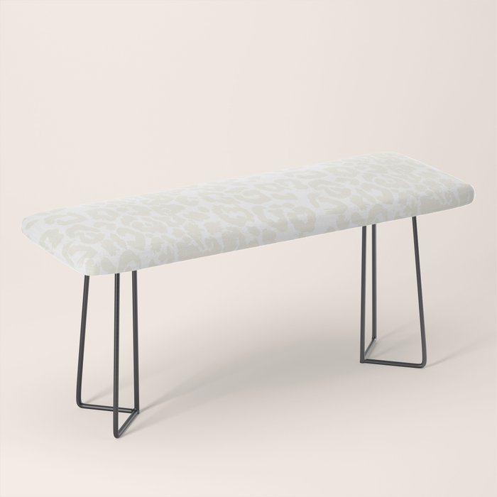 Antique White Leopard Print on White Bench Gallery Image 1