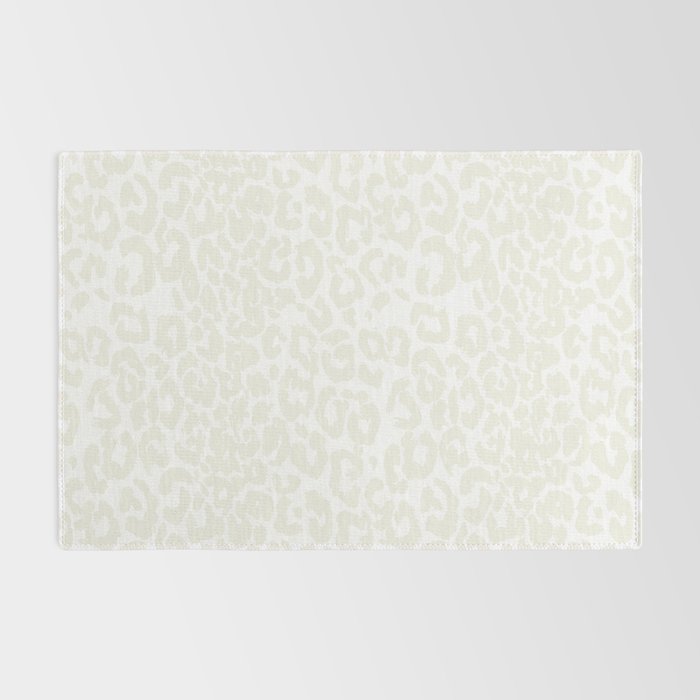 Antique White Leopard Print on White Rug Gallery Image 2