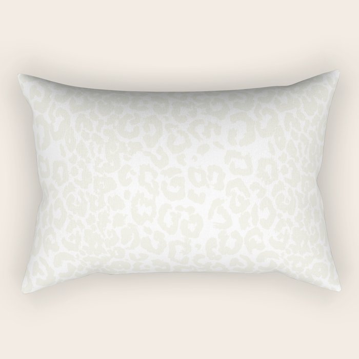 Antique White Leopard Print on White Rectangular Pillow Gallery Image 2