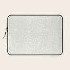 Antique White Leopard Print on White Laptop Sleeve Gallery Image 1