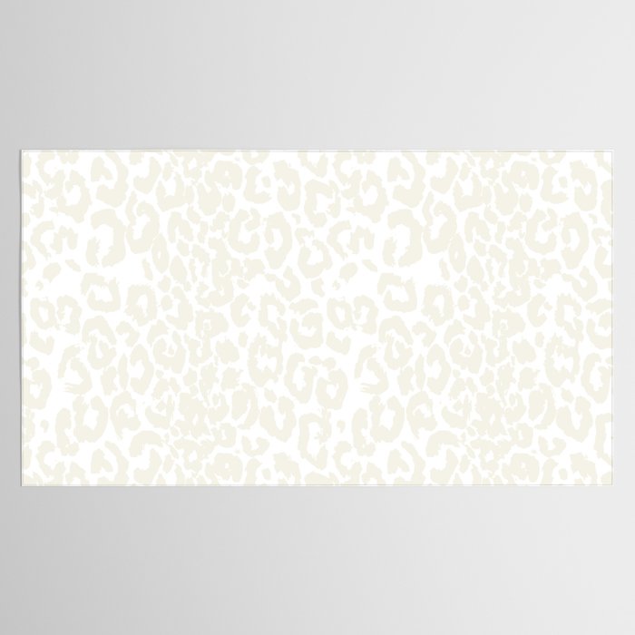 Antique White Leopard Print on White Tablecloth Gallery Image 2