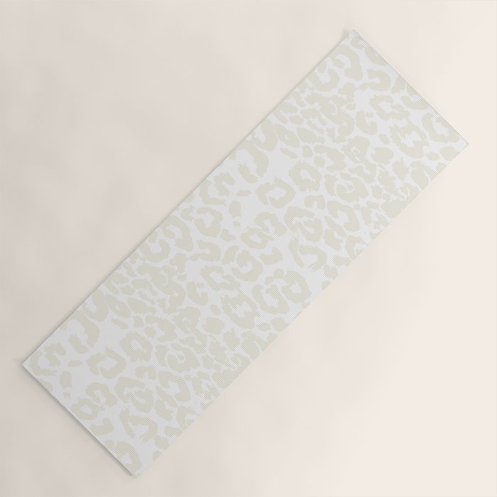 Antique White Leopard Print on White Yoga Mat Gallery Image 1