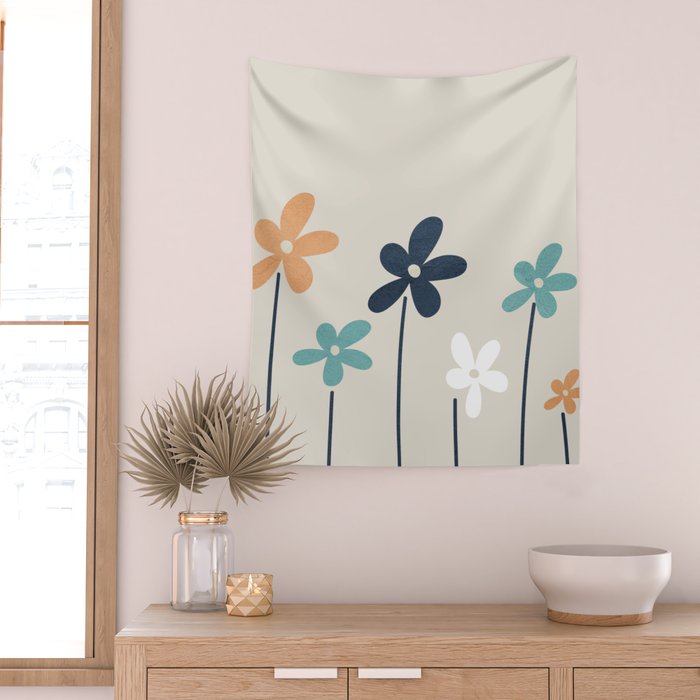 Abstract Flowers 2 Wall Tapestry Gallery Image 2