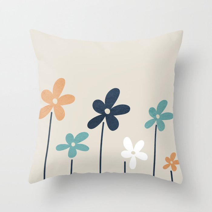 Abstract Flowers 2 Throw Pillow Gallery Image 6