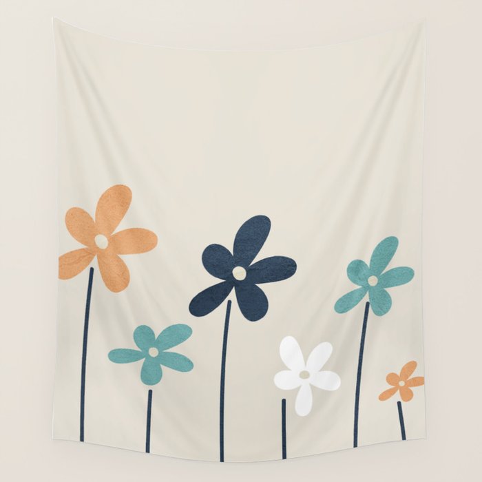 Abstract Flowers 2 Wall Tapestry Gallery Image 1