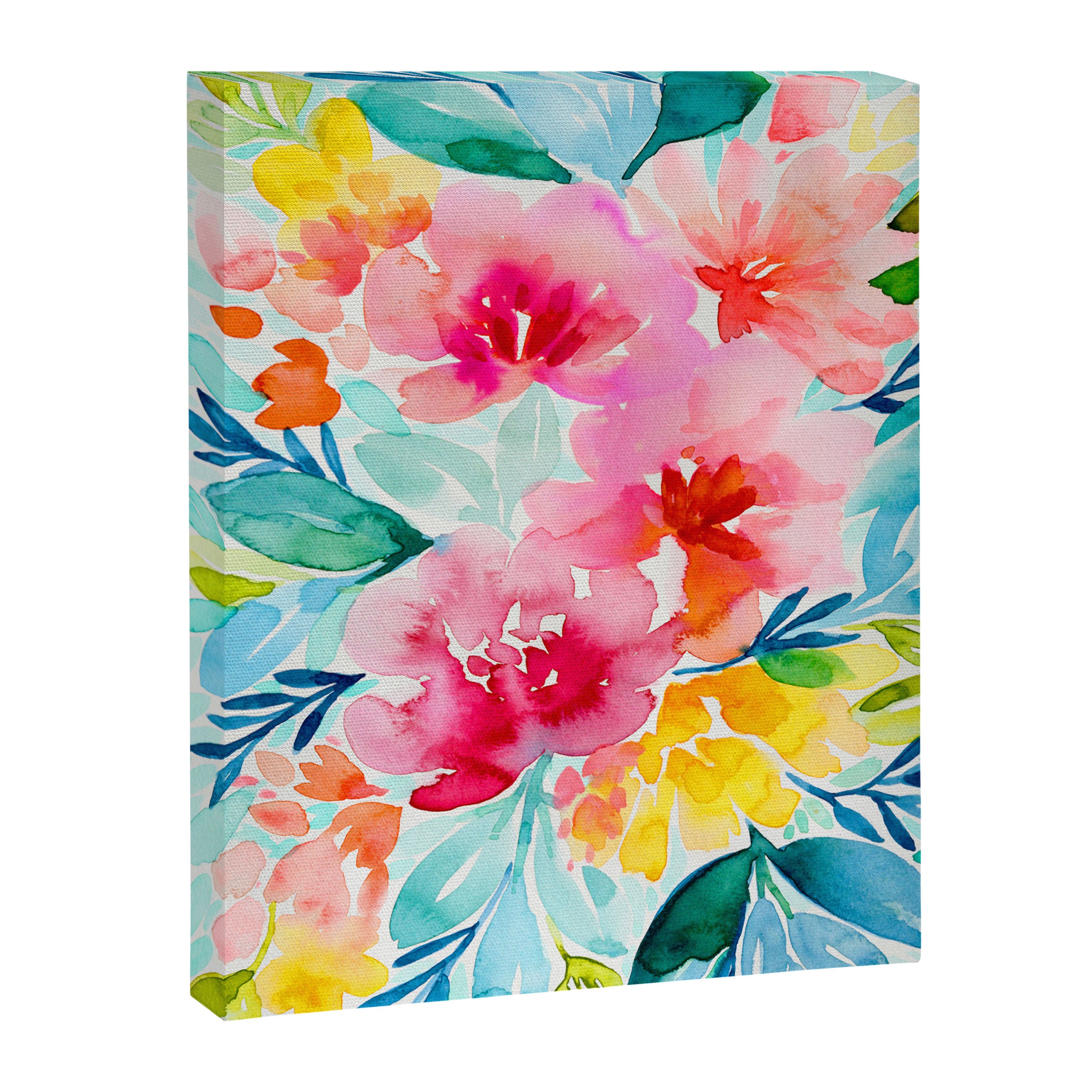 Neon Floral Canvas Print Gallery Image 6