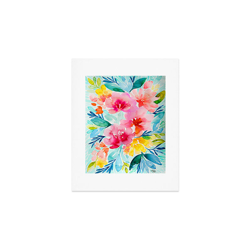 Neon Floral Art Print Gallery Image 1