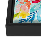 Neon Floral Framed Canvas Print Gallery Image 3