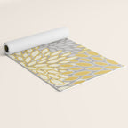 Floral Prints, Soft Yellow and Gray, Modern Print Art Yoga Mat Gallery Image 2