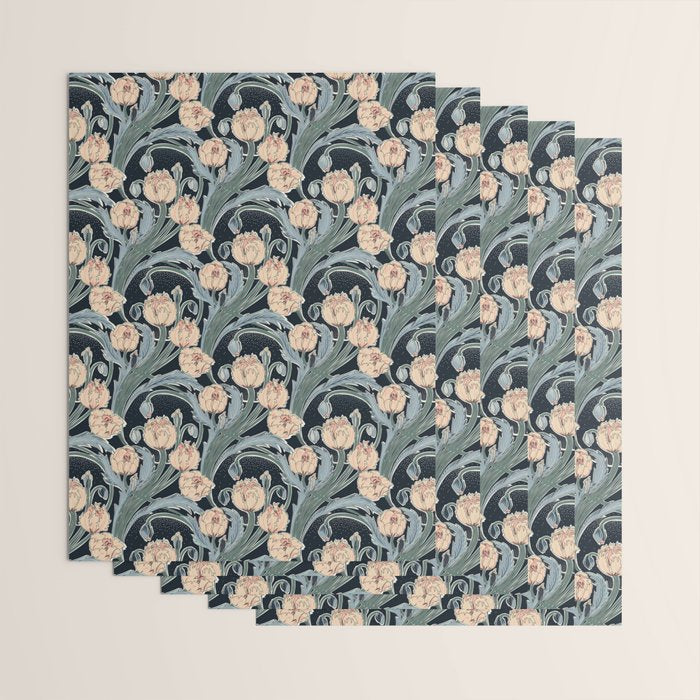 Victorian cottage nighty garden Wrapping Paper Gallery Image 3
