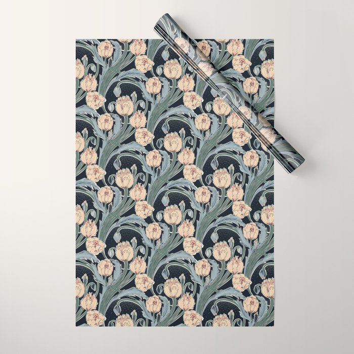 Victorian cottage nighty garden Wrapping Paper Gallery Image 1