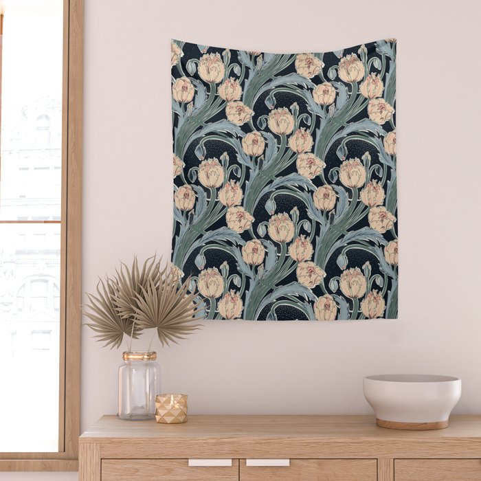 Victorian cottage nighty garden Wall Tapestry Gallery Image 2