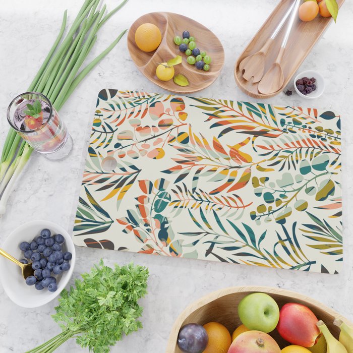 colorful leaves pattern Cutting Board Gallery Image 2