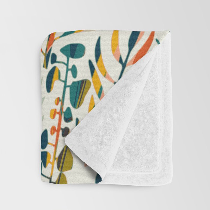 colorful leaves pattern Throw Blanket Gallery Image 3