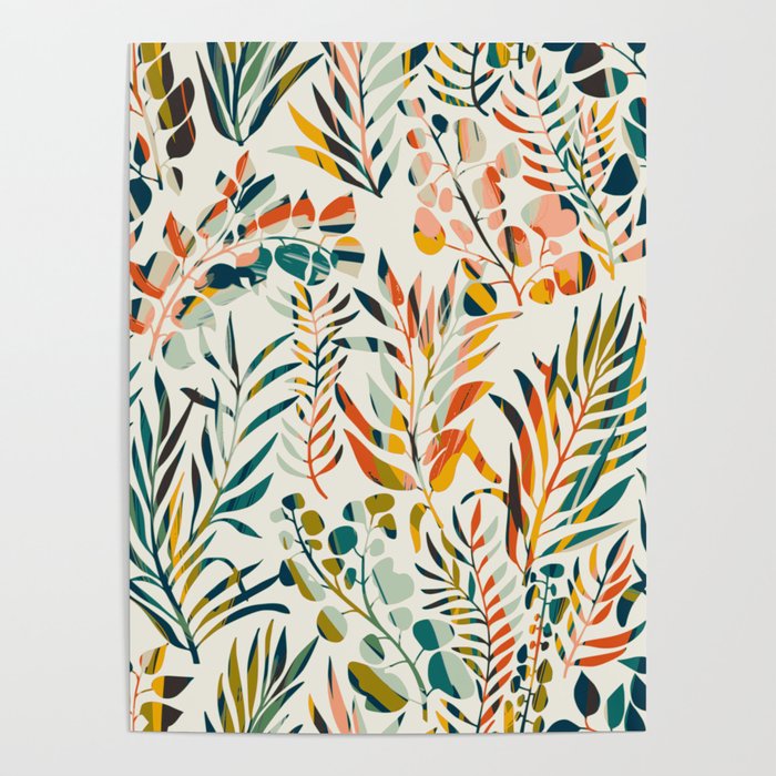 colorful leaves pattern Poster Gallery Image 1