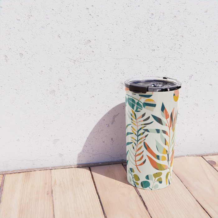 colorful leaves pattern Travel Mug Gallery Image 4