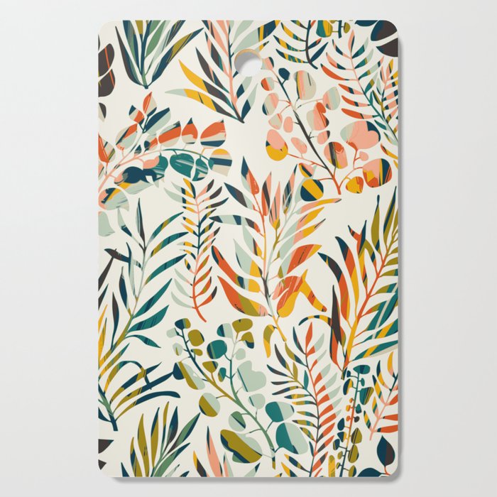 colorful leaves pattern Cutting Board Gallery Image 1
