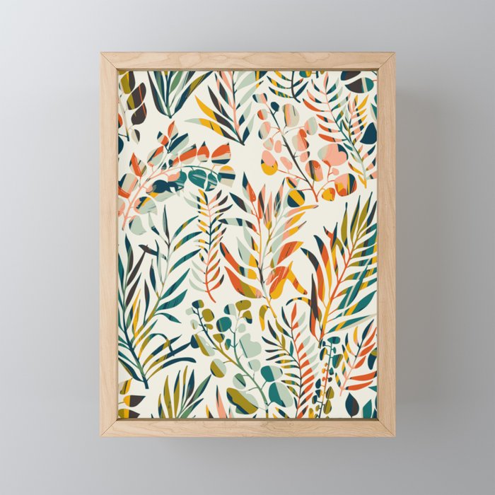 colorful leaves pattern Mini Art Print Gallery Image 1