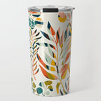 colorful leaves pattern Travel Mug Gallery Image 1