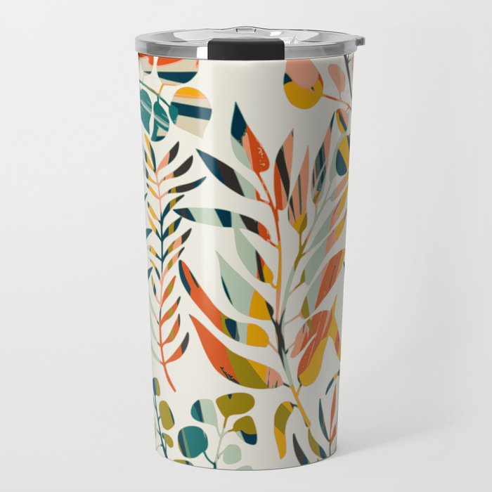 colorful leaves pattern Travel Mug Gallery Image 1