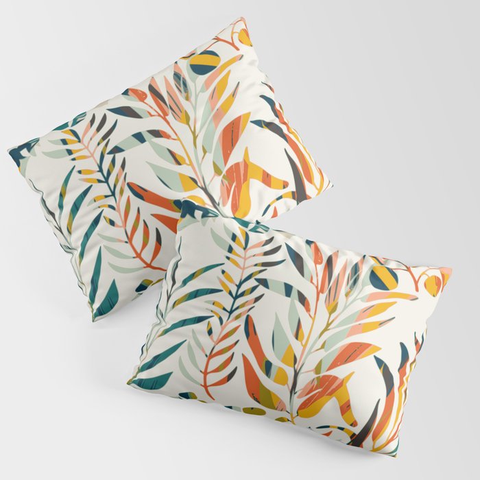 colorful leaves pattern Pillow Sham Gallery Image 1