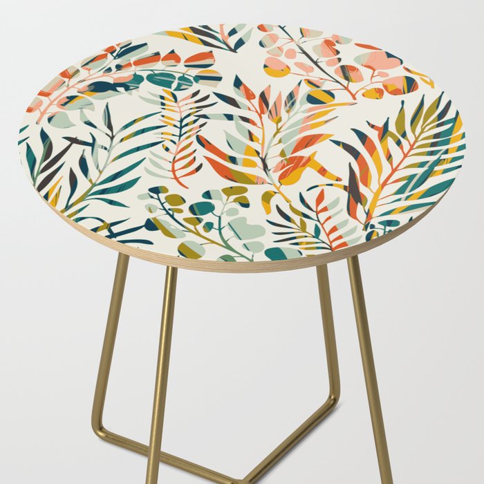 colorful leaves pattern Side Table Gallery Image 2