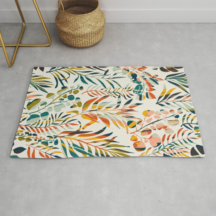 colorful leaves pattern Rug Gallery Image 1