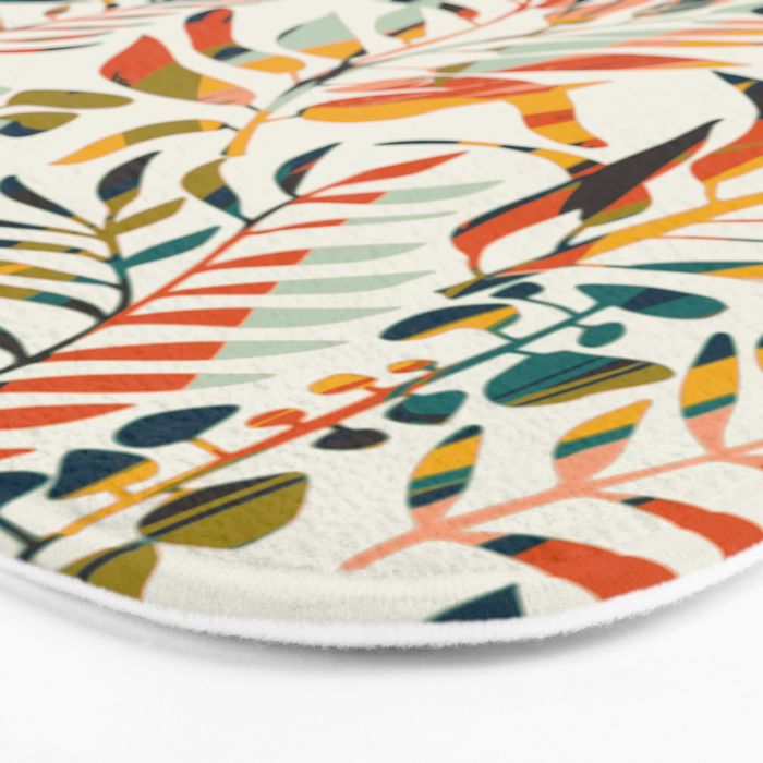 colorful leaves pattern Bath Mat Gallery Image 3