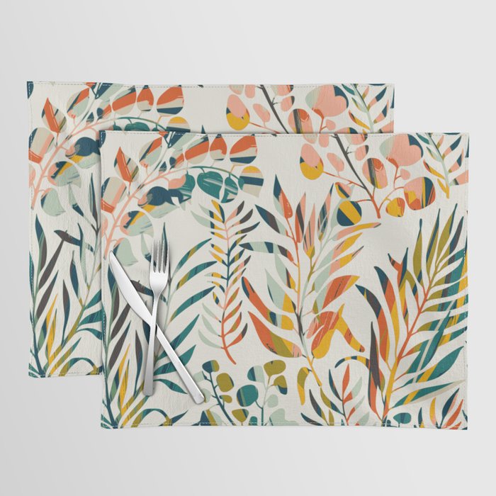 colorful leaves pattern Placemat Gallery Image 1
