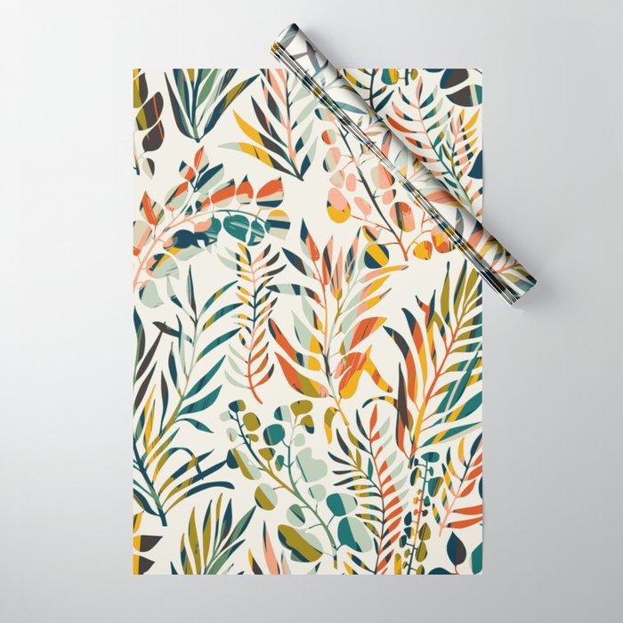 colorful leaves pattern Wrapping Paper Gallery Image 1