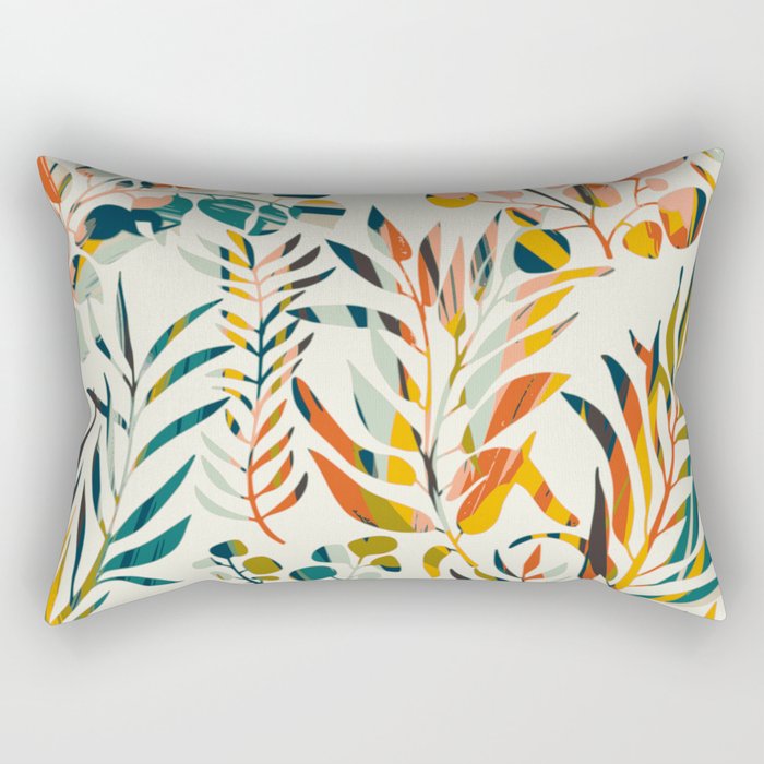 colorful leaves pattern Rectangular Pillow Gallery Image 1