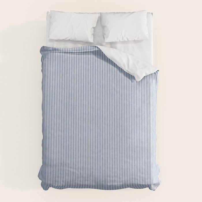 linen textured stripes - coastal blue Duvet Cover Gallery Image 6