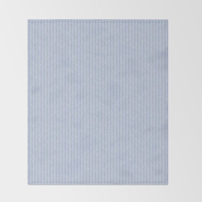linen textured stripes - coastal blue Throw Blanket Gallery Image 2
