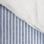 linen textured stripes - coastal blue Comforter Gallery Image 4