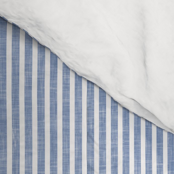 linen textured stripes - coastal blue Comforter Gallery Image 4