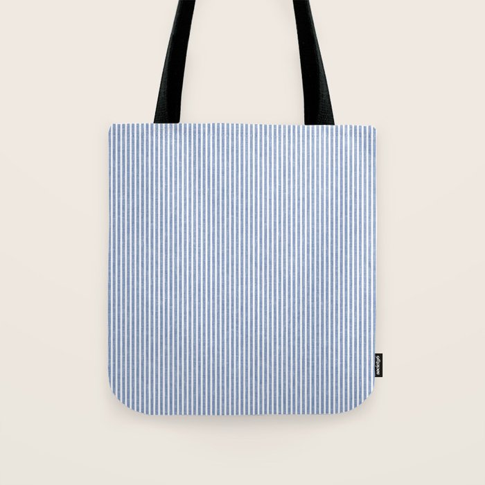 linen textured stripes - coastal blue Tote Bag Gallery Image 1