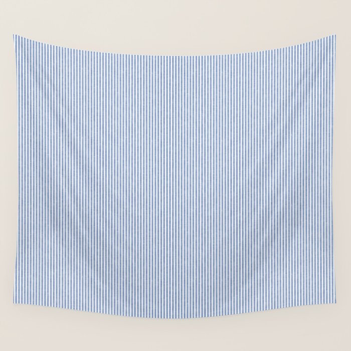 linen textured stripes - coastal blue Wall Tapestry Gallery Image 4