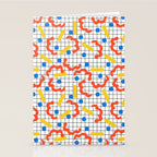 Primal - memphis throwback squiggle circle geometric grid lines dots trendy hipster 80s retro cool Stationery Card Gallery Image 2