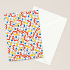 Primal - memphis throwback squiggle circle geometric grid lines dots trendy hipster 80s retro cool Stationery Card Gallery Image 2