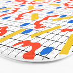 Primal - memphis throwback squiggle circle geometric grid lines dots trendy hipster 80s retro cool Bath Mat Gallery Image 3